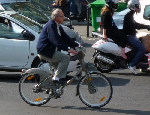 Pedaling a Velib Bike