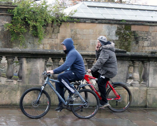 Talking on Mobile on Pavement