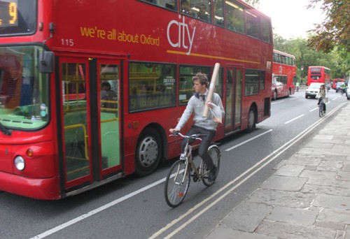 Bus too close cyclists